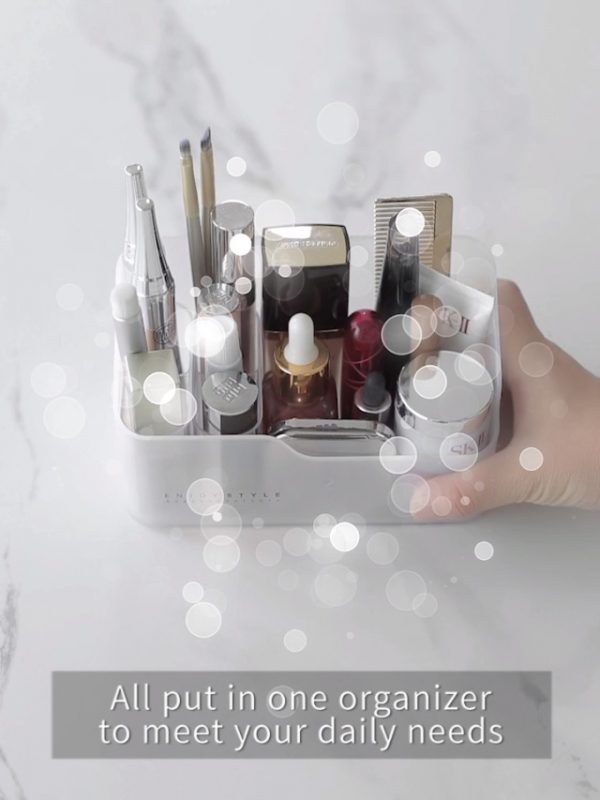 White Makeup Organizer for Desk - Image 7