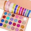 Pressed Chunky Glitter Eyeshadow Palette - 24 Ultra Pigmented Halloween Makeup Metallic Shades for Shimmering Eye Looks