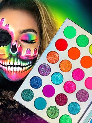 UV Glow Neon Glitter Eyeshadow Palette Makeup