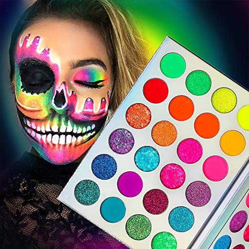 UV Glow Neon Glitter Eyeshadow Palette Makeup 1 UV Glow Neon Glitter Eyeshadow Palette Makeup