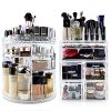 Clear acrylic makeup organizer with 7 drawers and 360-degree rotating shelf