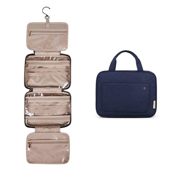 Waterproof Hanging Toiletry Bag with Clear Sides and Multiple Compartments