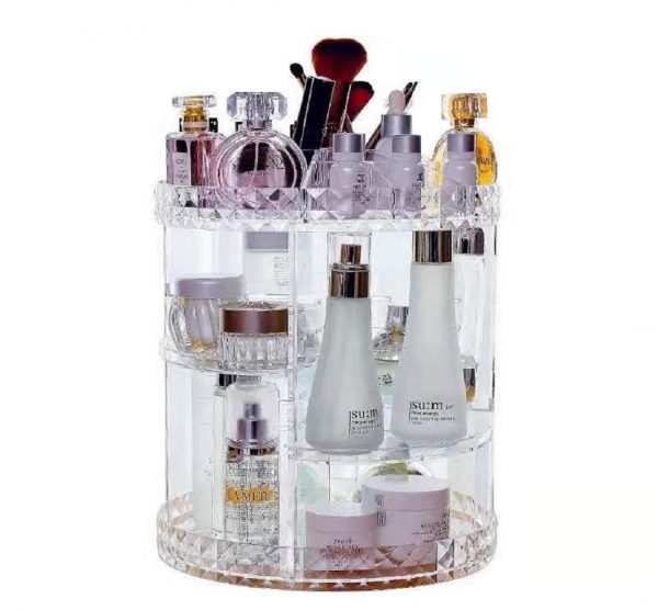 Makeup Organizer 360 Degree Rotating Transparent Waterproof
