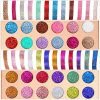 Pressed Chunky Glitter Eyeshadow Palette - 24 Ultra Pigmented Halloween Makeup Metallic Shades for Shimmering Eye Looks
