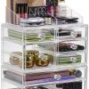 Cosmetics Makeup and Jewelry Storage Case Display Set