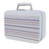 Elegance in Simplicity: Stripe Makeup Bag with Premium PU Leather and Mirror