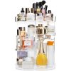 360° Rotating Makeup Organizer with Adjustable Shelves and Large Capacity