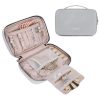 Gray Jewelry Organizer Storage Bag for Necklaces, Earrings, Rings, and Bracelets.