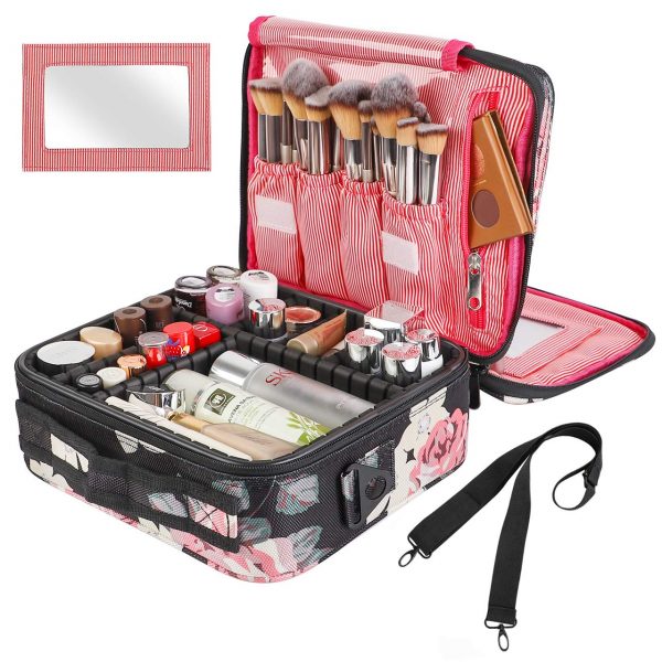 Kootek Travel Makeup Bag 2 Layer Portable