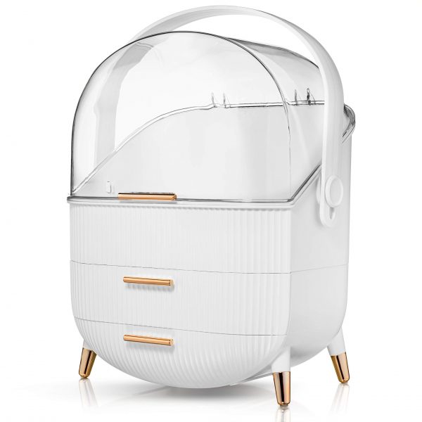 Makeup Storage Organizer With Lid And Drawers