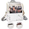 Marble Marvel: Portable Makeup Brush Holder Organizer Bag