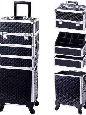 Makeup Train Case Large Storage Cosmetic Trolley 4 in 1 Large