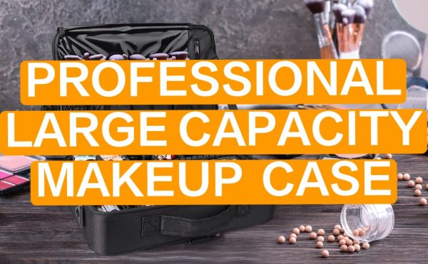 Relavel Professional Makeup Train Case with Adjustable Strap (Black) - Image 7