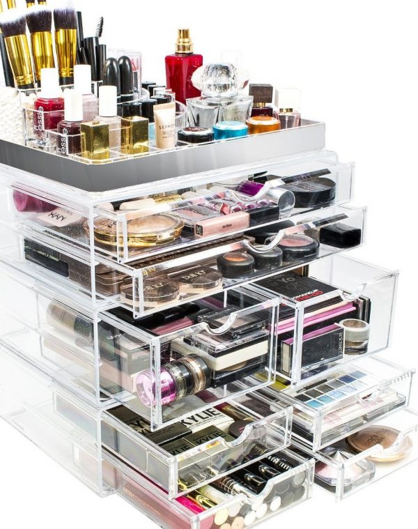 Sorbus Acrylic Cosmetic Makeup and Jewelry Storage Case