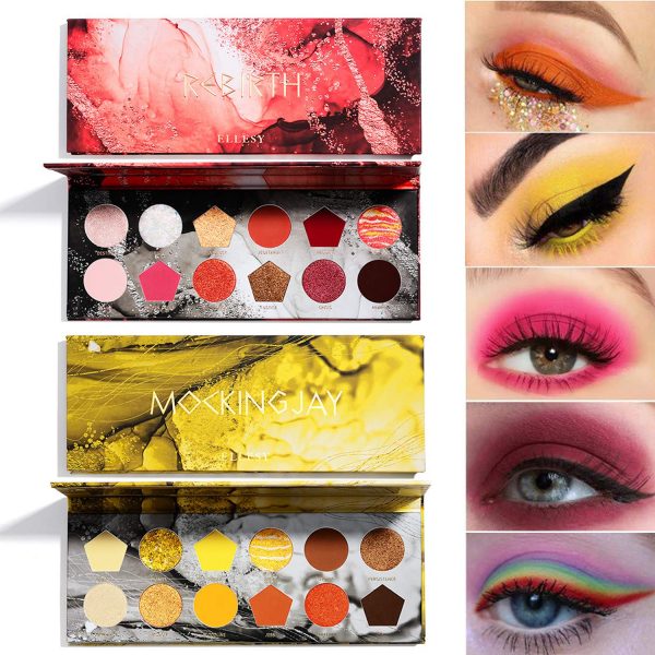 Eyeshadow Palette, Red Eyeshadow Palette Sunset 24 Colors