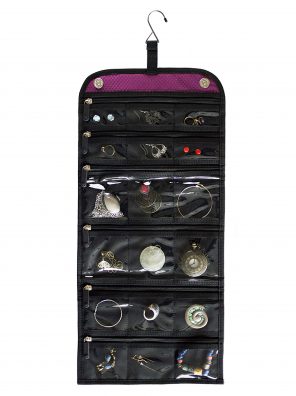 Jaimie Hanging Jewelry Organizer with 23 Zippered Pockets – Portable, Durable, Travel-Ready