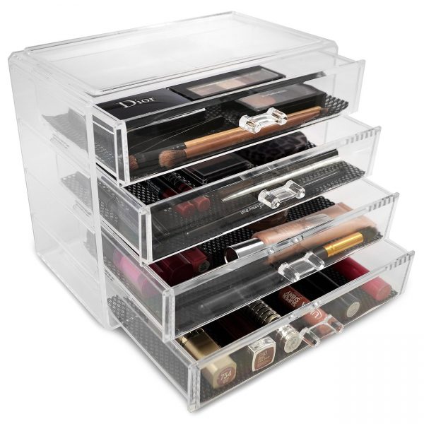 Cosmetics Makeup and Jewelry Storage Case Display