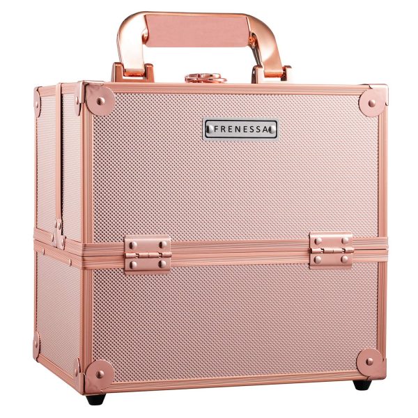 Makeup Train Case Rose Gold Travel Beauty Cosmetic Box