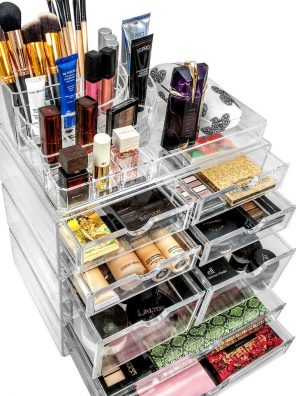 Sorbus Acrylic Cosmetics Makeup and Jewelry Storage Case