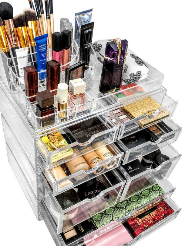 Sorbus Acrylic Cosmetics Makeup and Jewelry Storage Case