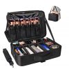 Relavel Professional Makeup Train Case with Adjustable Strap (Black)